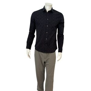 John Varvatos Mens Navy Floral Button Shirt